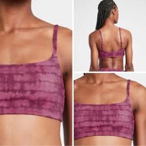Athleta D-DD  Scoop Printed‎ Swim Bikini Top Size S Tahiti Vintage Plum $59